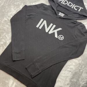 Ink Addict Hoodie Womens Juniors XL Black Long Sleeve Big Logo Tattoo Apparel‎